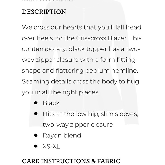 Cabi Crisscross Blazer, size XS - Picture 2 of 2